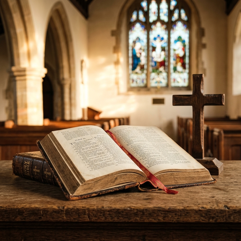 Holy Bible and Cross